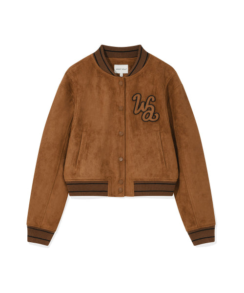 SUEDE VARSITY JACKET #GISELLE同款! BROWN