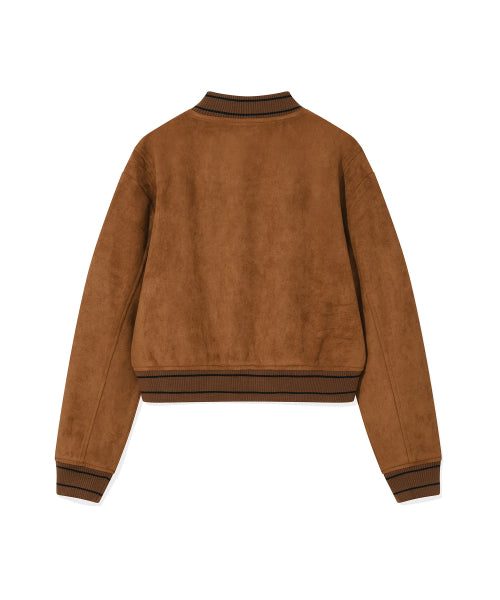 SUEDE VARSITY JACKET #GISELLE同款! BROWN