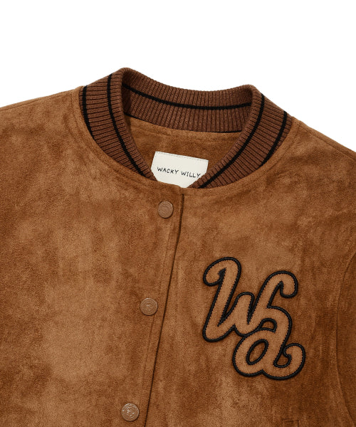 SUEDE VARSITY JACKET #GISELLE同款! BROWN