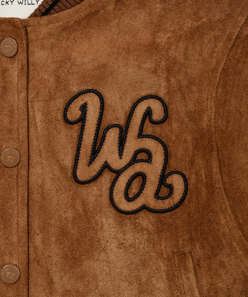 SUEDE VARSITY JACKET #GISELLE同款! BROWN