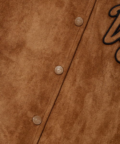 SUEDE VARSITY JACKET #GISELLE同款! BROWN