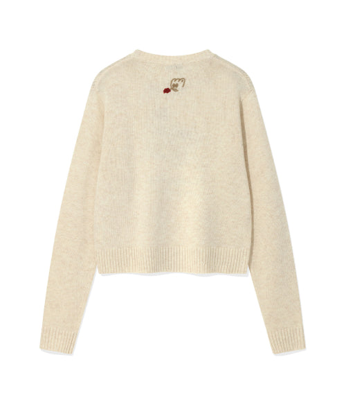 LEO GRAPHIC GRUNGE PULLOVER #GISELLE同款! - 2 COLORS CREAM