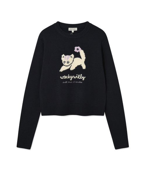 LEO GRAPHIC GRUNGE PULLOVER #GISELLE同款! - 2 COLORS NAVY