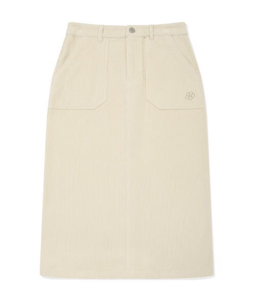 CORDUROY LONG SKIRT #GISELLE同款! - 2 COLORS CREAM