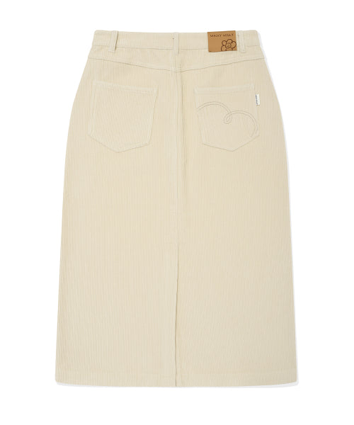 CORDUROY LONG SKIRT #GISELLE同款! - 2 COLORS CREAM