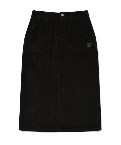 CORDUROY LONG SKIRT #GISELLE同款! - 2 COLORS BLACK