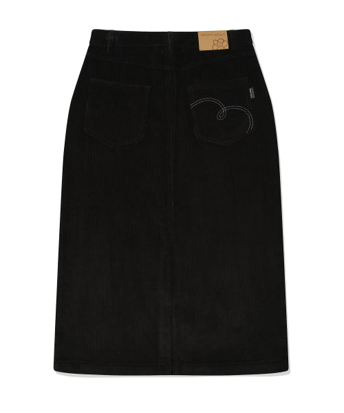 CORDUROY LONG SKIRT #GISELLE同款! - 2 COLORS BLACK