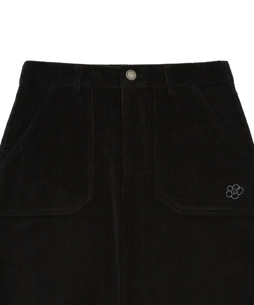 CORDUROY LONG SKIRT #GISELLE同款! - 2 COLORS BLACK