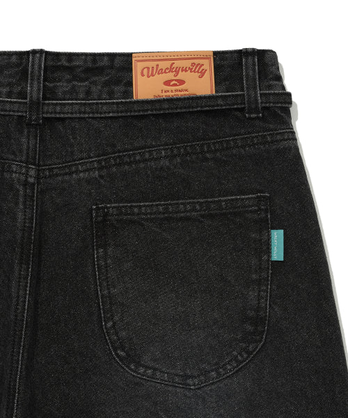 PIGMENT PINTUCK BELTED DENIM PANTS #GISELLE同款! - 2 COLORS BLACK
