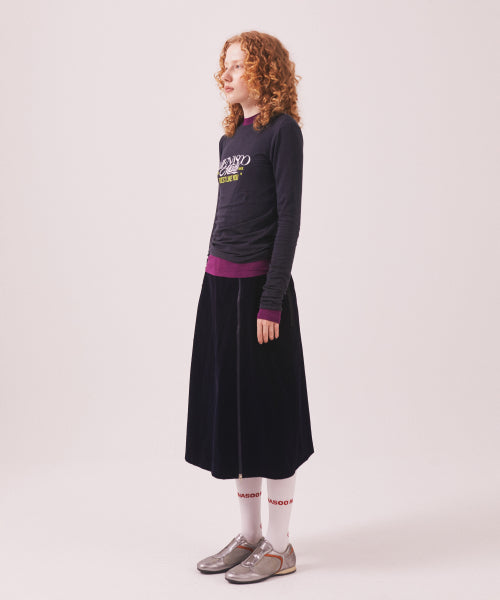 MENASOO MADE CORDUROY TWO WAY LONG SKIRT - 2 COLORS NAVY