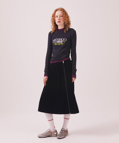 MENASOO MADE CORDUROY TWO WAY LONG SKIRT - 2 COLORS NAVY