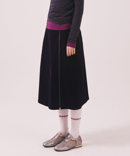 MENASOO MADE CORDUROY TWO WAY LONG SKIRT - 2 COLORS NAVY