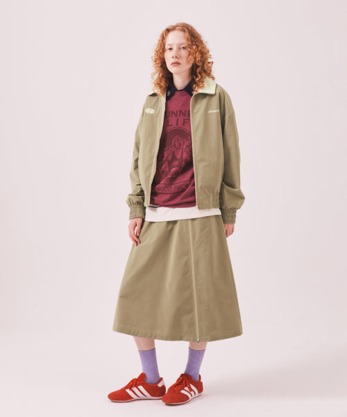 MENASOO MADE CORDUROY TWO WAY LONG SKIRT - 2 COLORS BEIGE