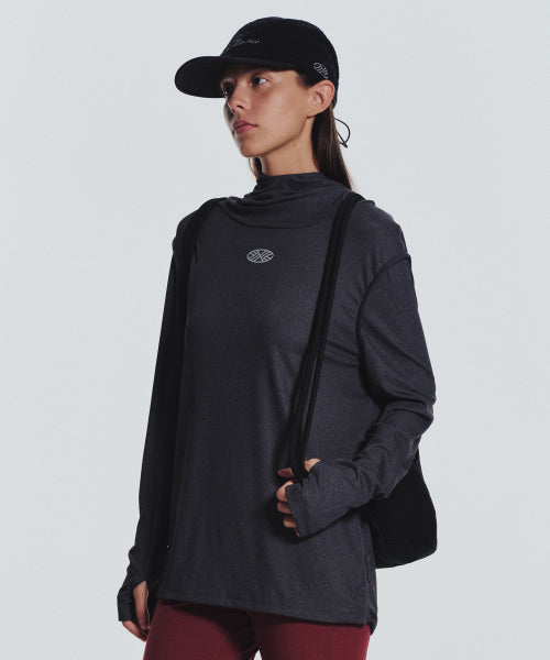 MNS RUNNING HIGHNECK HOODIE - 4 COLORS CHARCOAL