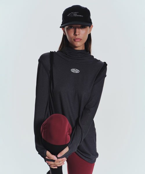 MNS RUNNING HIGHNECK HOODIE - 4 COLORS CHARCOAL
