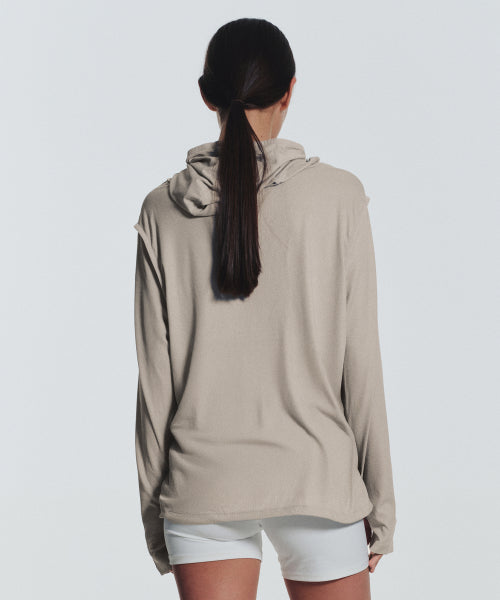 MNS RUNNING HIGHNECK HOODIE - 4 COLORS BEIGE