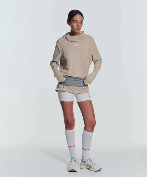 MNS RUNNING HIGHNECK HOODIE - 4 COLORS BEIGE