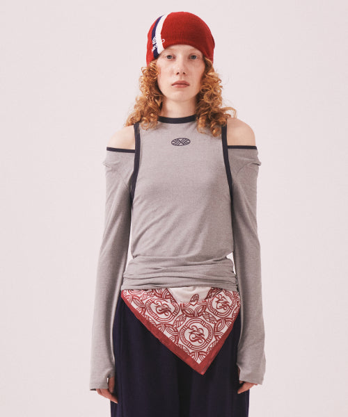 STRETCH LAYERED T SHIRT - 3 COLORS GREY