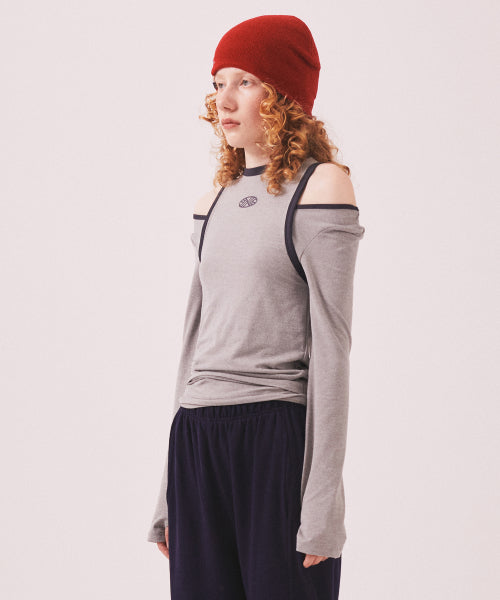 STRETCH LAYERED T SHIRT - 3 COLORS GREY