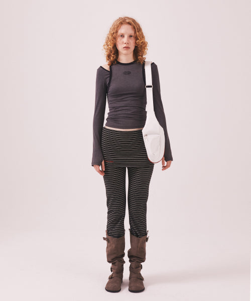 STRETCH LAYERED T SHIRT - 3 COLORS CHARCOAL