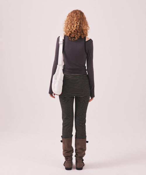 STRETCH LAYERED T SHIRT - 3 COLORS CHARCOAL