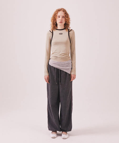 STRETCH LAYERED T SHIRT - 3 COLORS BEIGE