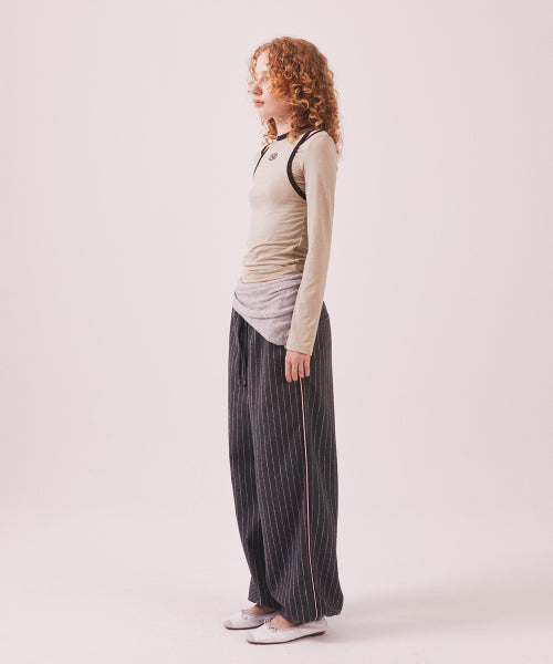 STRETCH LAYERED T SHIRT - 3 COLORS BEIGE