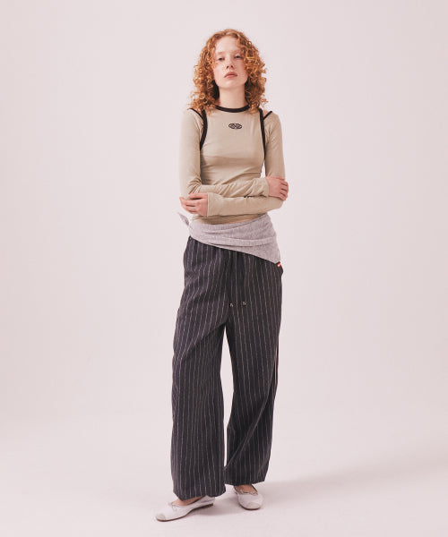STRETCH LAYERED T SHIRT - 3 COLORS BEIGE