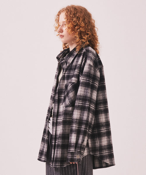 MNS CLASSIC CHECK OVERSIZED SHIRT JACKET - 3 COLORS BLACK