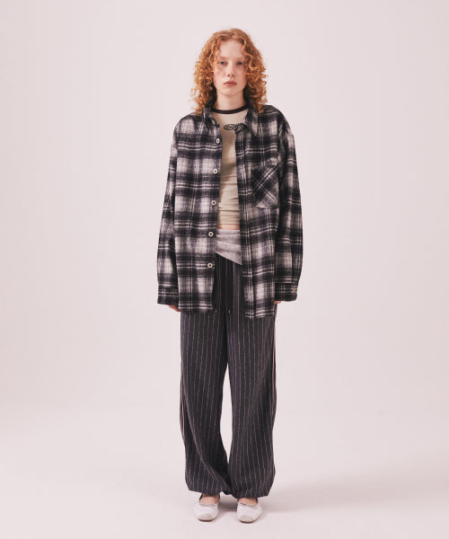 MNS CLASSIC CHECK OVERSIZED SHIRT JACKET - 3 COLORS BLACK