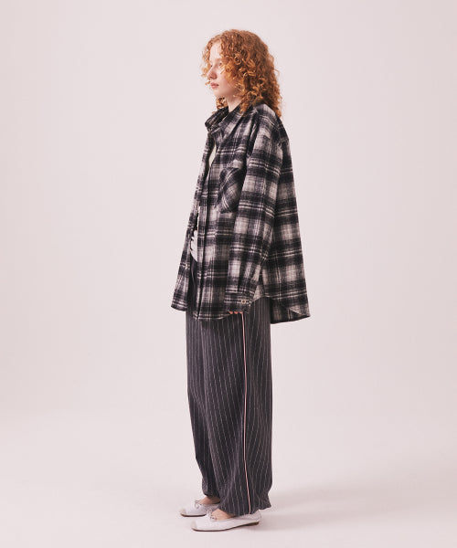 MNS CLASSIC CHECK OVERSIZED SHIRT JACKET - 3 COLORS BLACK