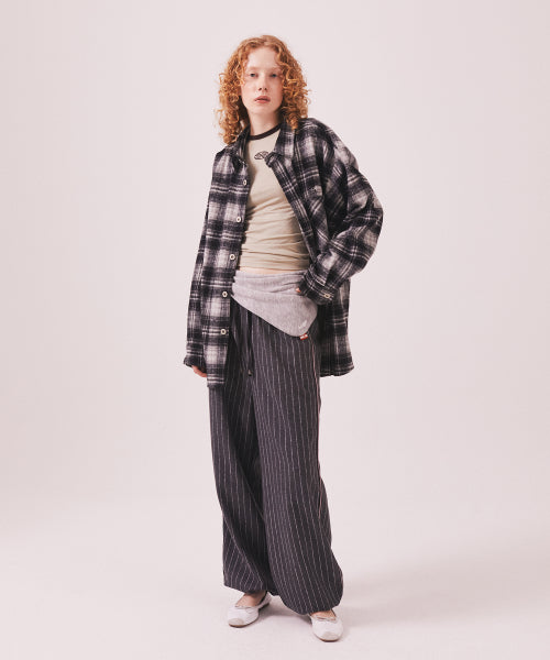 MNS CLASSIC CHECK OVERSIZED SHIRT JACKET - 3 COLORS BLACK