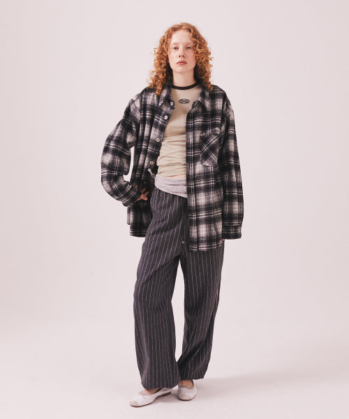 MNS CLASSIC CHECK OVERSIZED SHIRT JACKET - 3 COLORS BLACK