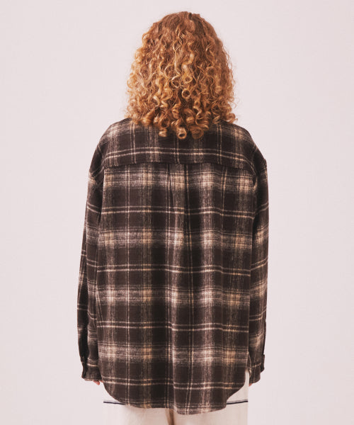 MNS CLASSIC CHECK OVERSIZED SHIRT JACKET - 3 COLORS BROWN