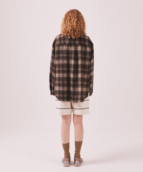 MNS CLASSIC CHECK OVERSIZED SHIRT JACKET - 3 COLORS BROWN