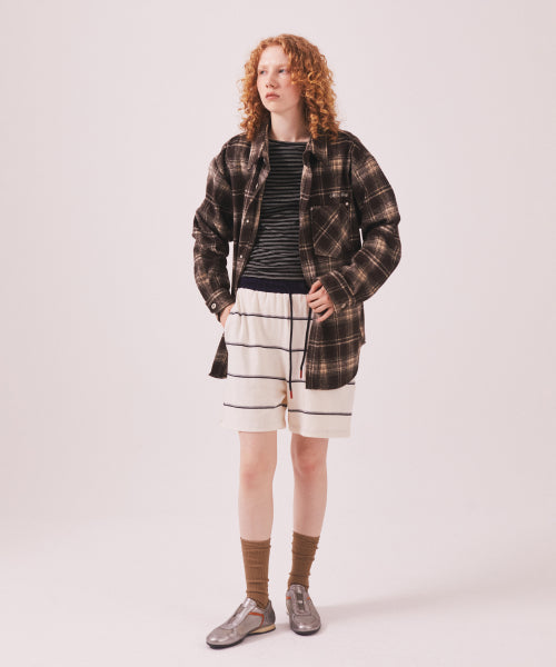 MNS CLASSIC CHECK OVERSIZED SHIRT JACKET - 3 COLORS BROWN