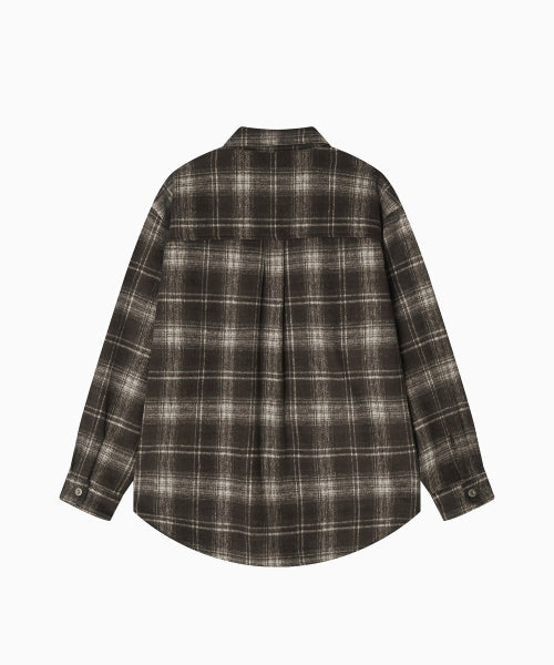 MNS CLASSIC CHECK OVERSIZED SHIRT JACKET - 3 COLORS BROWN