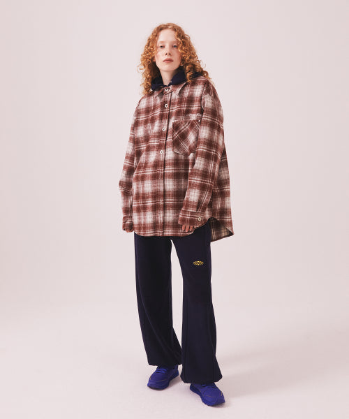 MNS CLASSIC CHECK OVERSIZED SHIRT JACKET - 3 COLORS BURGUNDY