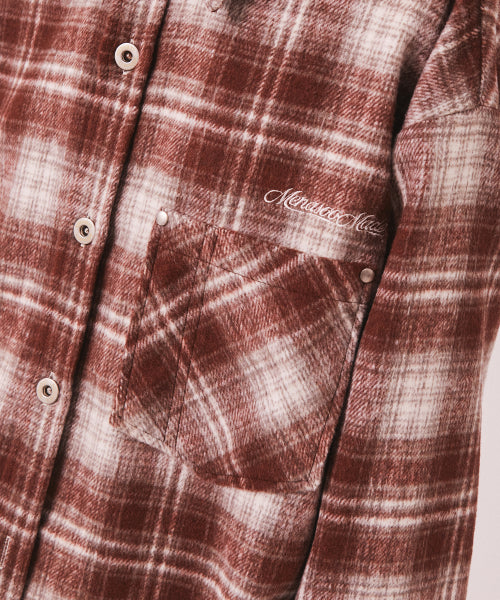 MNS CLASSIC CHECK OVERSIZED SHIRT JACKET - 3 COLORS BURGUNDY