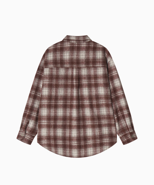 MNS CLASSIC CHECK OVERSIZED SHIRT JACKET - 3 COLORS BURGUNDY