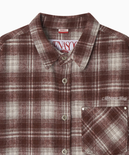 MNS CLASSIC CHECK OVERSIZED SHIRT JACKET - 3 COLORS BURGUNDY