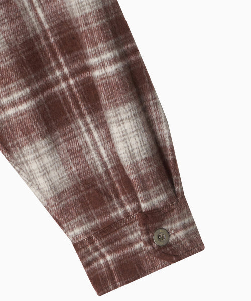 MNS CLASSIC CHECK OVERSIZED SHIRT JACKET - 3 COLORS BURGUNDY