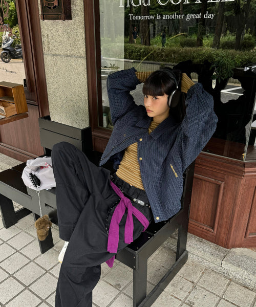 MNS CLASSIC CHECK JACKET - 2 COLORS NAVY