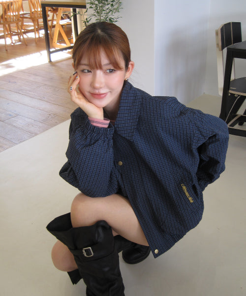 MNS CLASSIC CHECK JACKET - 2 COLORS NAVY