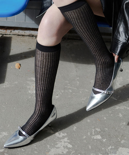 MARY JANE KITTEN HEEL SILVER