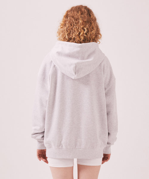 MENASOO APPLIQUE TWO WAY HOODIE ZIP UP - 3 COLORS MELANGE