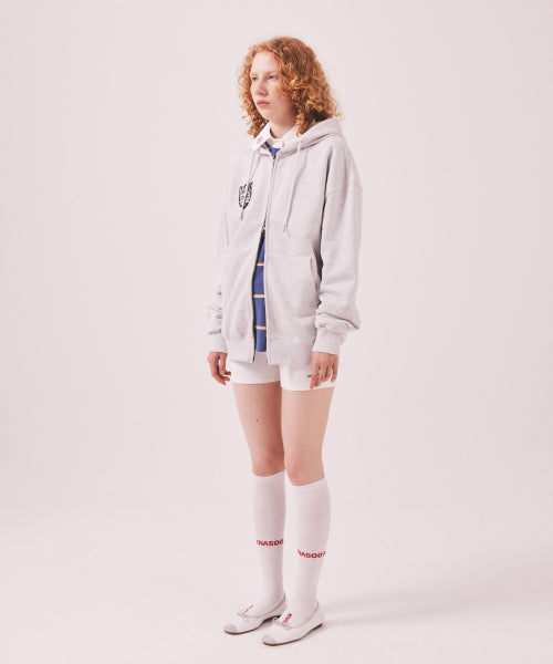 MENASOO APPLIQUE TWO WAY HOODIE ZIP UP - 3 COLORS MELANGE