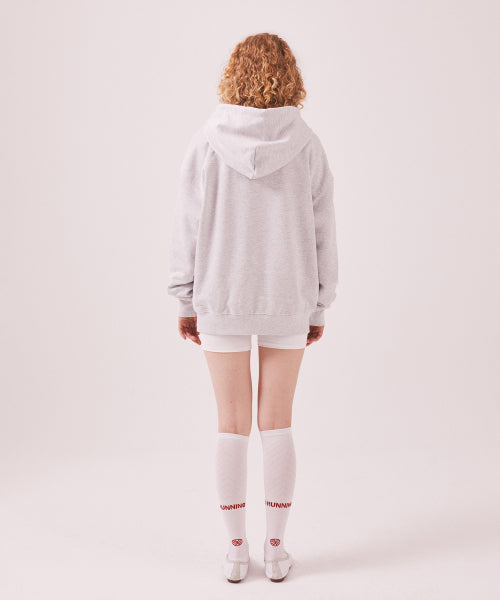 MENASOO APPLIQUE TWO WAY HOODIE ZIP UP - 3 COLORS MELANGE