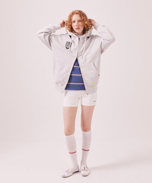 MENASOO APPLIQUE TWO WAY HOODIE ZIP UP - 3 COLORS MELANGE