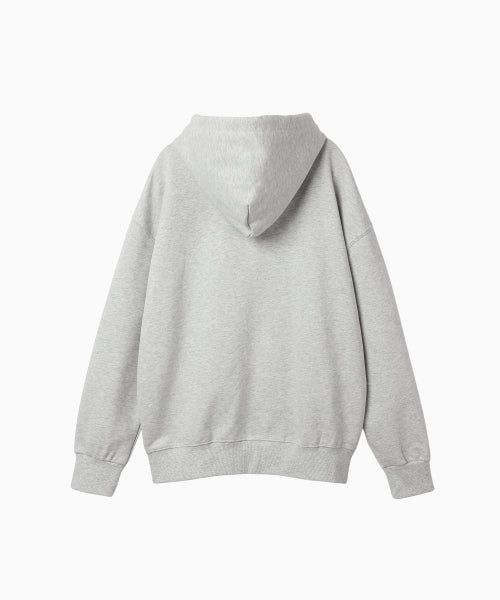 MENASOO APPLIQUE TWO WAY HOODIE ZIP UP - 3 COLORS MELANGE